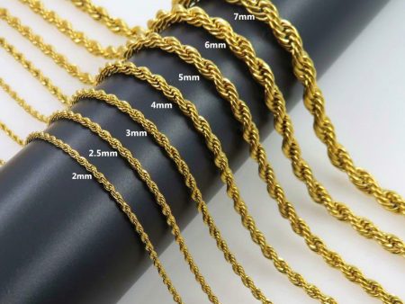 Wholesale Twist Chain Gold Titanium Steel Necklaces Supply