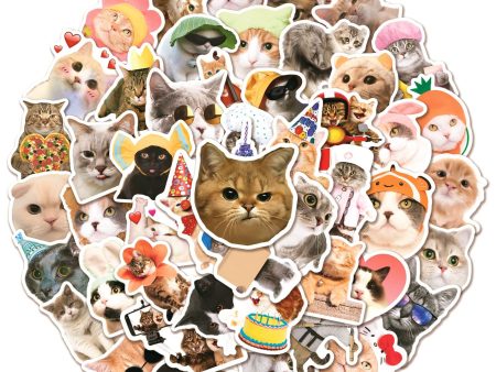 Wholesale PVC Waterproof Adhesive Cat Cute Stickers on Sale