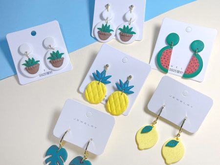 Wholesale Summer Soft Pottery Tropical Fruit Pineapple Earrings Sale