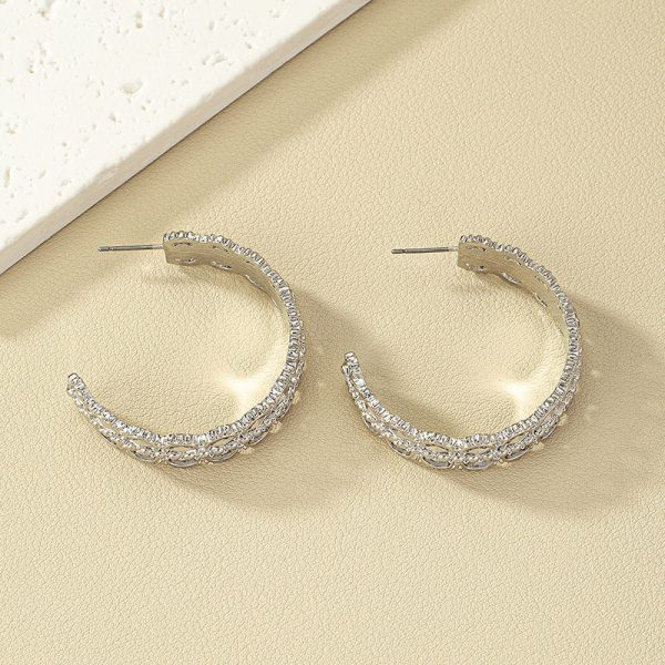 Wholesale Textured Diamond Alloy Earrings on Sale