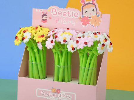 Wholesale 48pcs box Four Leaf Flower Soft Silicone Styling Pen For Discount