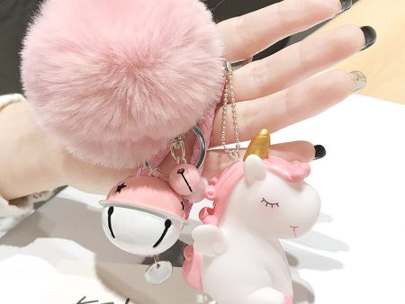 Wholesale Unicorn Hair Ball Silicone Keychains Fashion