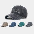 Wholesale Washed Cotton Topstitch Embroidered Letters Baseball Cap For Sale