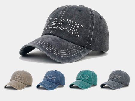 Wholesale Washed Cotton Topstitch Embroidered Letters Baseball Cap For Sale