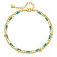 Wholesale Turquoise Double Layer Ball Metal Bracelet Discount