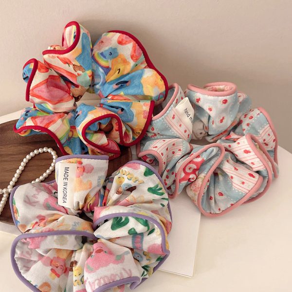 Wholesale Fabric Floral Large Intestine Hair Ties For Sale