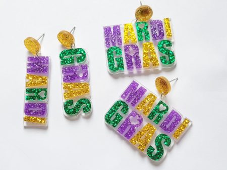 Wholesale Three Color Carnival Acrylic Earrings Online now