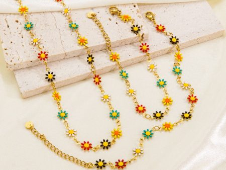 Wholesale Sweet Little Daisy Stainless Steel Necklaces For Sale