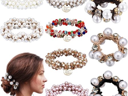 Wholesale Crystal Pearl Resin Hair Scrunchies Discount