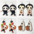 Wholesale 2pair pack Halloween Scary Spooky Wooden Earrings Online now