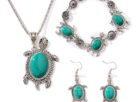 Wholesale Turquoise Turtle Three-piece Set Alloy Bracelet Online Hot Sale