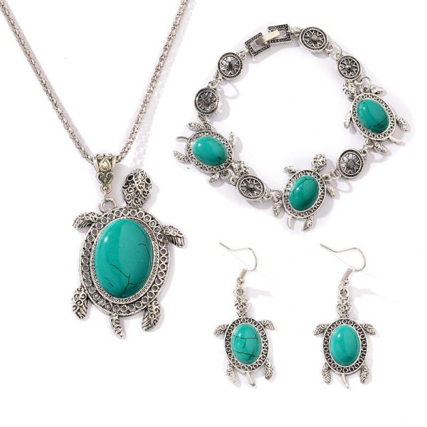 Wholesale Turquoise Turtle Three-piece Set Alloy Bracelet Online Hot Sale