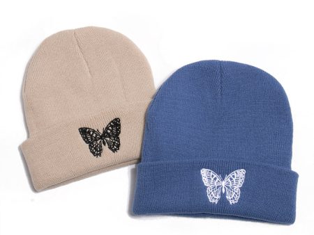 Wholesale Butterfly Printed Wool Knitted Hats on Sale