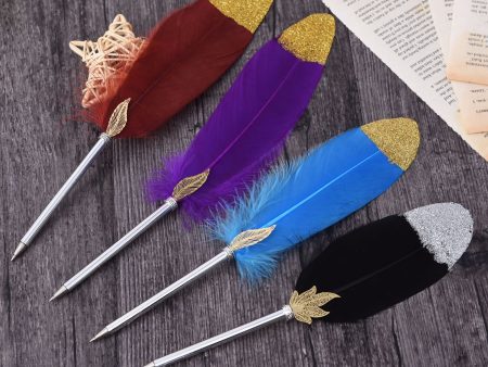 Wholesale Gold Powder Feather Gel Pen For Sale