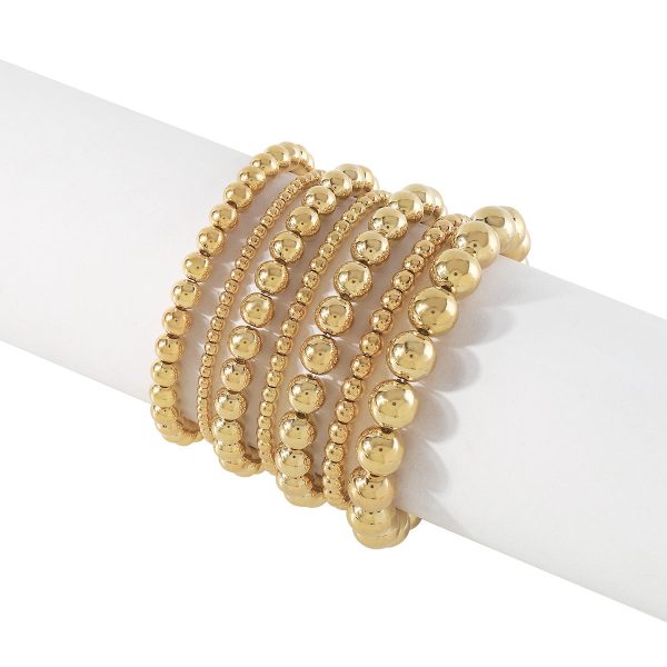 Wholesale Stretch Handmade Beaded CCB Large Small Gold Beads Stack Wearing Bracelet Online