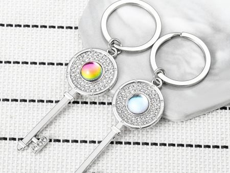 Wholesale Zinc Alloy New Gemstone Keychain Discount