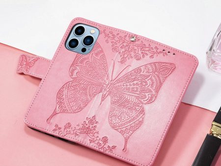 Wholesale PU Flip Butterfly Embossed Phone Case Online Sale