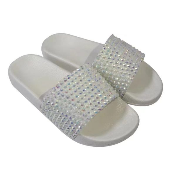 Wholesale TPR Fashion Rhinestone Sequin Flip Flops Discount