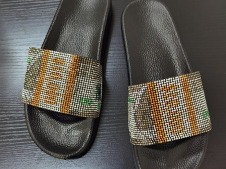 Wholesale TPR Rhinestone Dollar Flip Flops Cheap