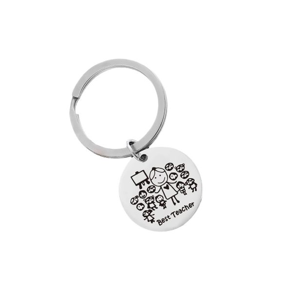 Wholesale Teacher s Day Gift Stainless Steel Keychain Cheap