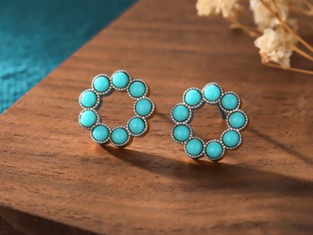 Wholesale Turquoise Round Alloy Earrings Sale