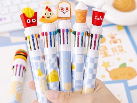 Wholesale Plastic Ten-color French Fries Hamburger Ballpoint Pen Discount