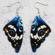 Wholesale Symmetrical Butterfly Wings Leather Earrings Online Sale