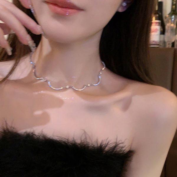 Wholesale Ultra Flash Zircon Wave Alloy Necklaces For Cheap