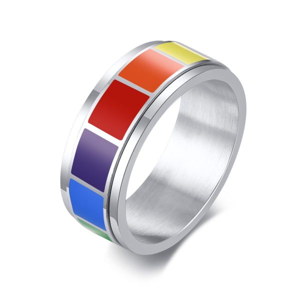 Wholesale Titanium Steel LGBT Ring Hot on Sale