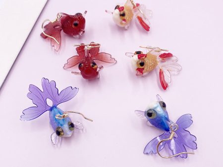 Wholesale 925 Silver Needle Goldfish Alloy Earrings on Sale