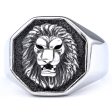 Wholesale Titanium Steel Lion Head Ring on Sale