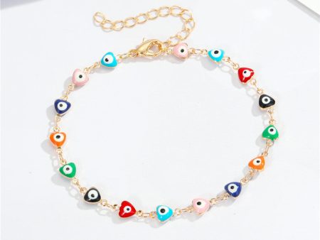 Wholesale Color Irregular Shape Peach Heart Round Drop Shape Alloy Anklets For Discount