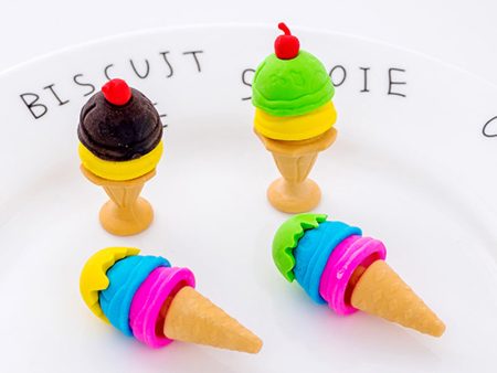 Wholesale TPR Cartoon Cone Ice Cream Eraser Fashion