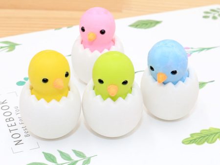 Wholesale TPR Cute Eggshell Chick Eraser on Sale