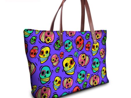 Wholesale Neoprene Calavera Skull Tote Bag Fashion