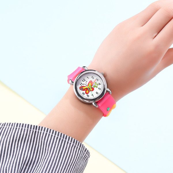 Wholesale Plastic Cute Butterfly Pattern Quartz Kids Watch Online Sale