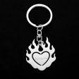 Wholesale Zinc Alloy Burning Flame Love Heart Keychain Online now