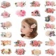 Wholesale Three Sets Pink Fake Head Flower Hair Clips Sale