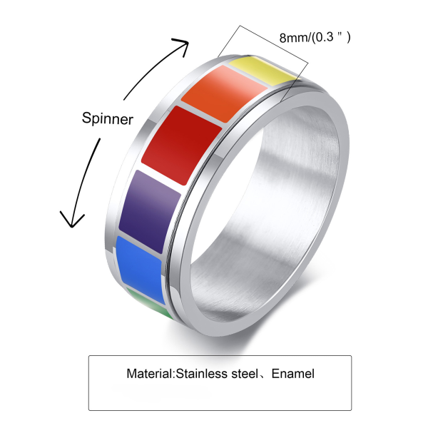 Wholesale Titanium Steel LGBT Ring Hot on Sale