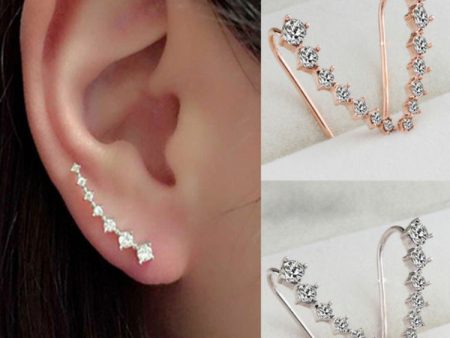 Wholesale 7 Rhinestone Long Alloy Earrings Online Hot Sale