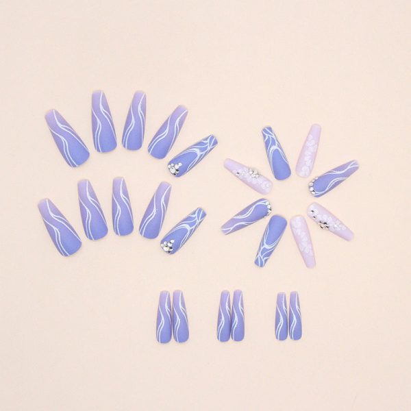 Wholesale Taro Violet Diamond Moire Nail Stickers Online Sale