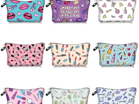 Wholesale Polyester Lipstick Lips Print Cosmetic Bag Discount