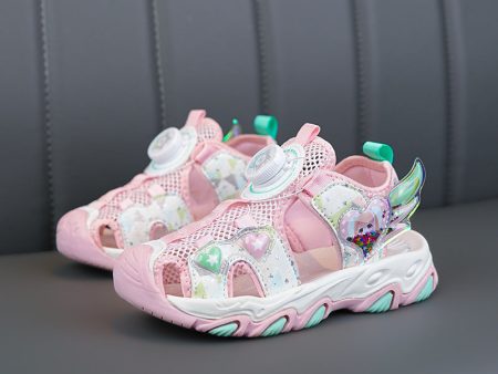 Wholesale Rotary Button Princess Shoes Girls Hollow Out Kids Shoes Online