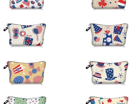 Wholesale Polyester Independence Day Cosmetic Bag For Cheap