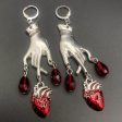 Wholesale Waterdrop Ruby Hands Alloy Earrings Online Hot Sale