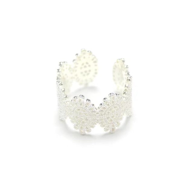 Wholesale Sterling Silver Lace Wide Openwork Ring Online Hot Sale