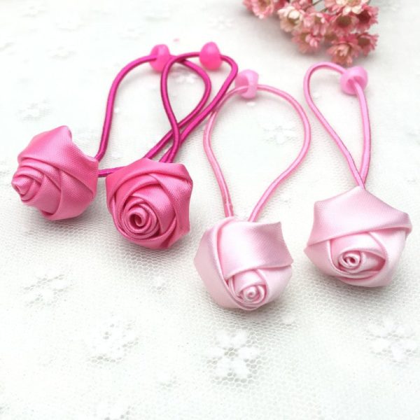 Wholesale 10pcs Fabric Rose Hair Tie For Sale