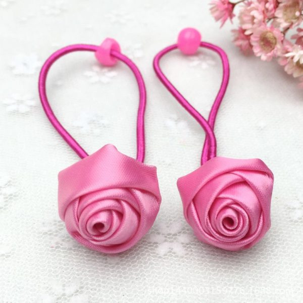 Wholesale 10pcs Fabric Rose Hair Tie For Sale