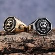 Wholesale Titanium Steel Lion Head Ring on Sale