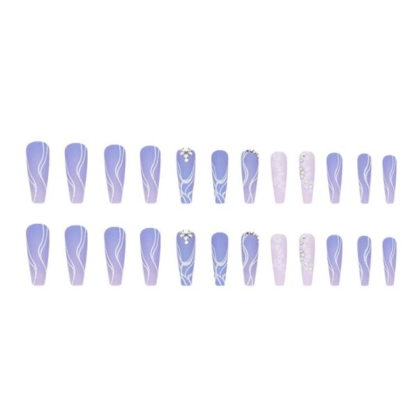 Wholesale Taro Violet Diamond Moire Nail Stickers Online Sale